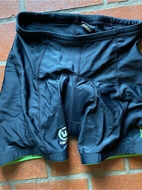 Canari Black Athletic Cycling Shorts with Green Trim